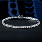 Art Deco Style Diamond Tennis Bracelet 18ct Gold 6.08ct Total