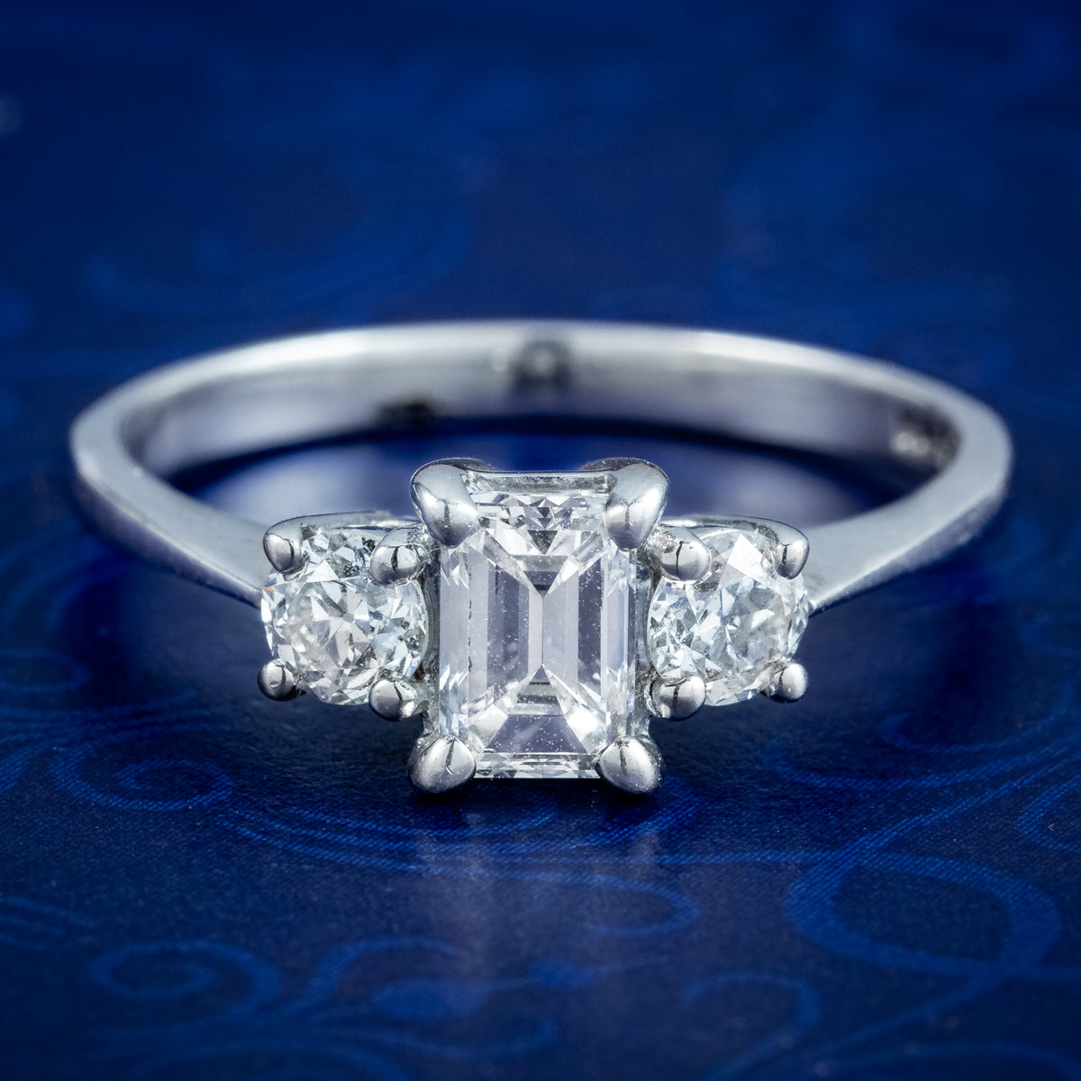 Art Deco Style Diamond Trilogy Ring 1.15ct Total