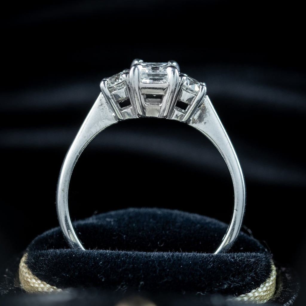 Art Deco Style Diamond Trilogy Ring 1.15ct Total