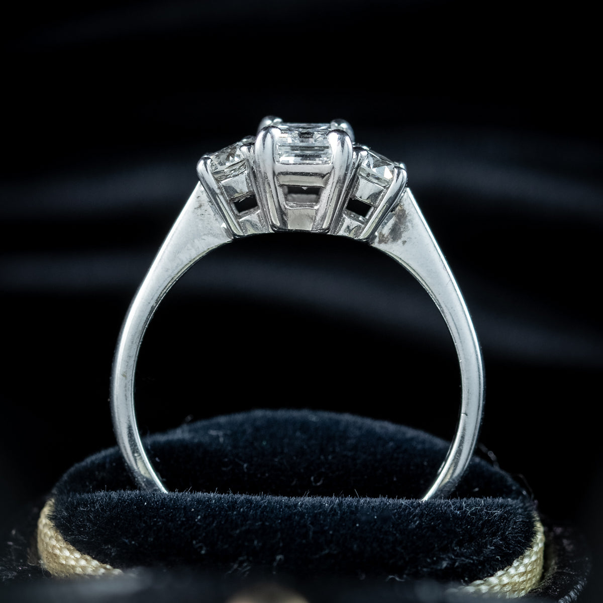Art Deco Style Diamond Trilogy Ring 1.15ct Total