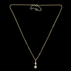 Antique Edwardian Diamond Pendant Necklace 18ct Gold 0.95ct Total