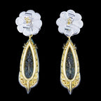 Edwardian Style Aquamarine Diamond Drop Earrings 18ct Gold 7.30ct Aquas