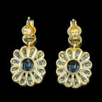 Edwardian Style Aquamarine Diamond Earrings 18ct Gold 2ct Aquas