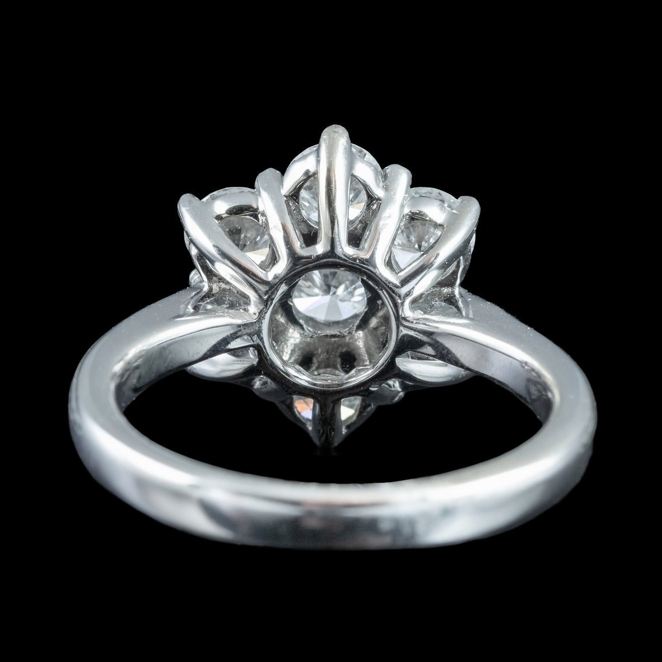 Edwardian Style Diamond Cluster Daisy Ring 1.88ct Total