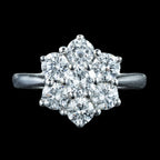 Edwardian Style Diamond Cluster Daisy Ring 1.88ct Total