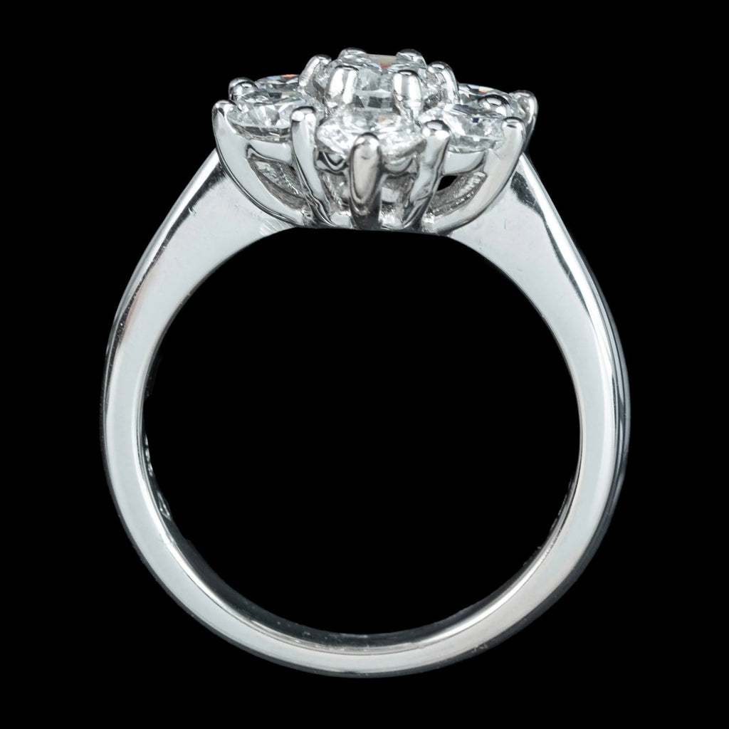 Edwardian Style Diamond Cluster Daisy Ring 1.88ct Total
