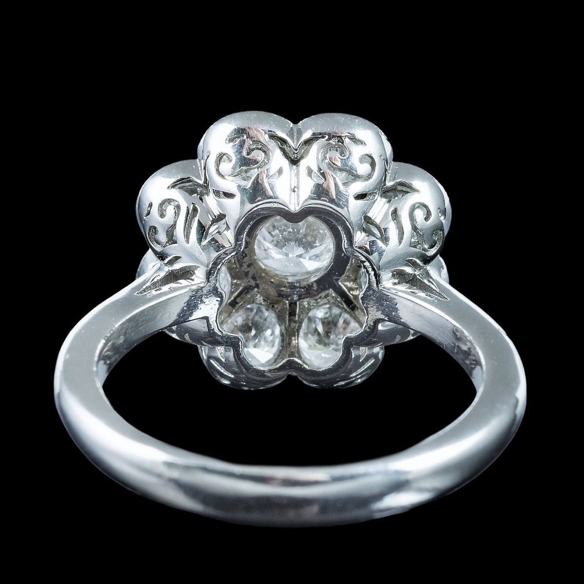 Edwardian Style Diamond Daisy Cluster Ring 2.03ct Total