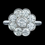 Edwardian Style Diamond Daisy Cluster Ring 2.03ct Total