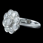 Edwardian Style Diamond Daisy Cluster Ring 2.03ct Total