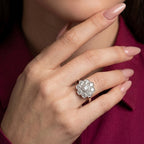 Edwardian Style Diamond Daisy Cluster Ring 2.03ct Total