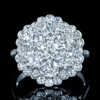 Edwardian Style Diamond Flower Cluster Ring 3ct Total