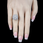 Edwardian Style Diamond Flower Cluster Ring 3ct Total