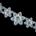 Edwardian Style Diamond Flower Riviere Necklace 18ct Gold 8ct Total