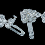 Edwardian Style Diamond Flower Riviere Necklace 18ct Gold 8ct Total