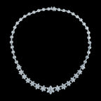 Edwardian Style Diamond Flower Riviere Necklace 18ct Gold 8ct Total