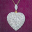 Edwardian Style Diamond Heart Pendant Necklace 18ct Gold 3.6ct Of Diamond
