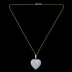 Edwardian Style Diamond Heart Pendant Necklace 18ct Gold 3.6ct Of Diamond