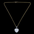 Edwardian Style Diamond Heart Pendant Necklace 3.2ct Total