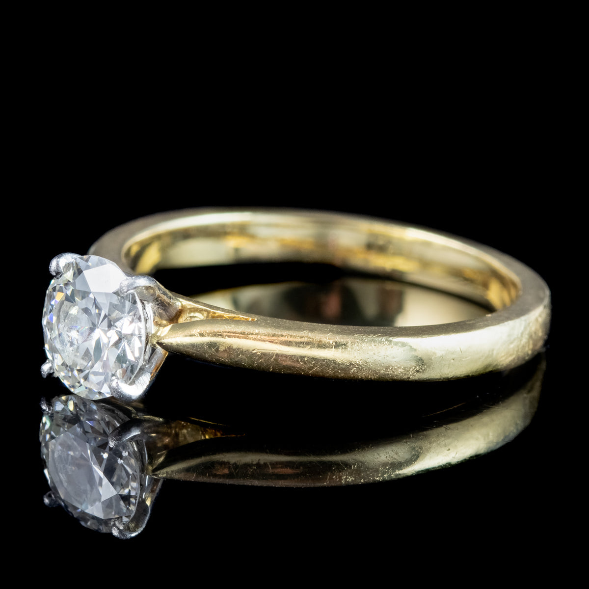 Edwardian Style Diamond Solitaire Ring 1.1ct Diamond