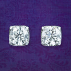 Edwardian Style Diamond Stud Earrings 18ct Gold 1.68ct Total
