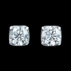 Edwardian Style Diamond Stud Earrings 18ct Gold 1.68ct Total