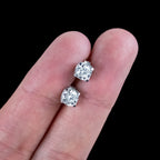 Edwardian Style Diamond Stud Earrings 18ct Gold 1.68ct Total