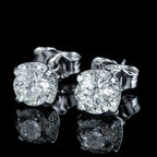 Edwardian Style Diamond Stud Earrings 18ct Gold 1.68ct Total