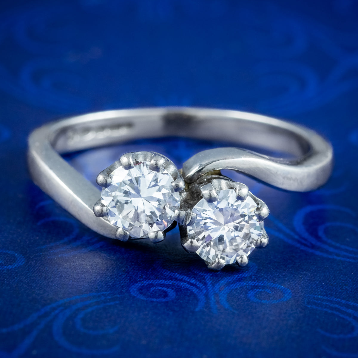 Edwardian Style Diamond Toi Et Moi Twist Ring 1.2ct Total Main image