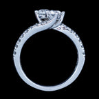 Edwardian Style Diamond Toi Et Moi Twist Ring 1.25ct Total