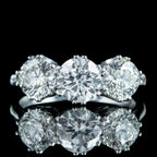 Edwardian Style Diamond Trilogy Ring 2.75ct Diamond With Cert