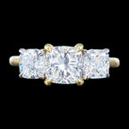 Edwardian Style Diamond Trilogy Ring 4ct Total With Certs 