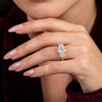 Edwardian Style Diamond Trilogy Ring 4ct Total With Certs 