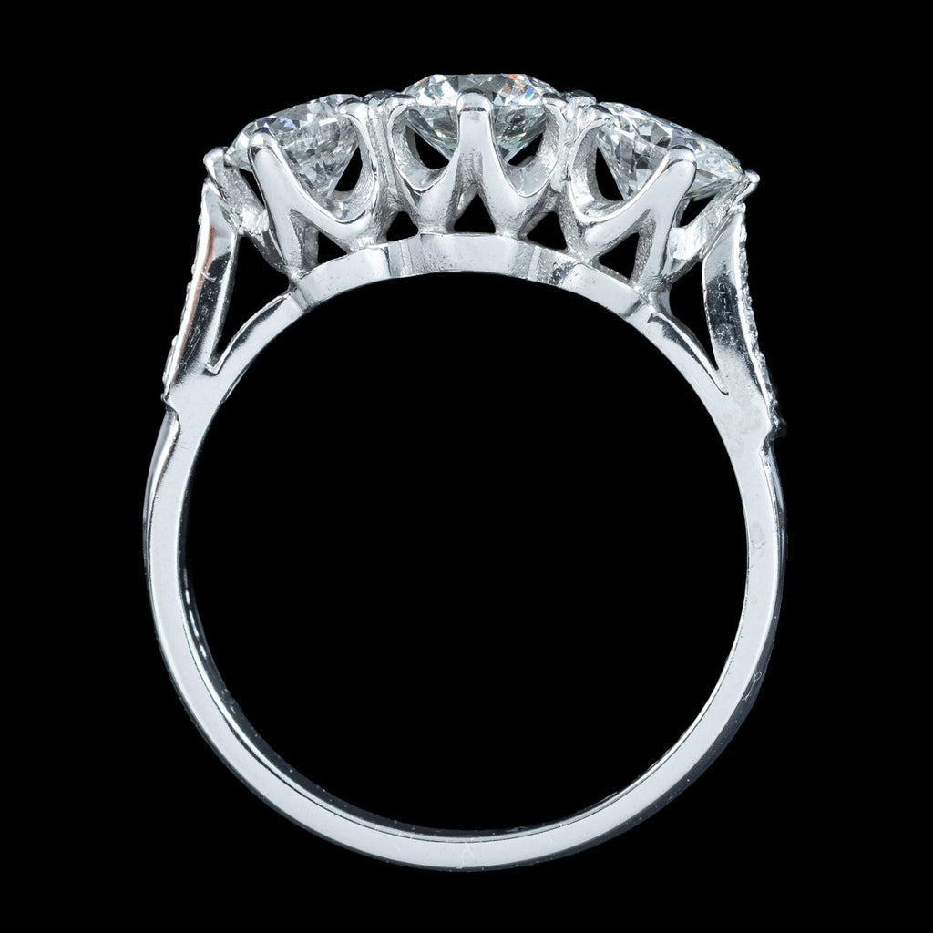 Edwardian Style Diamond Trilogy Ring 1.8ct Total