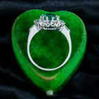 Edwardian Style Emerald Diamond Cluster Ring 1.35ct Emerald