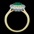 Edwardian Style Emerald Diamond Cluster Ring 2.13ct Emerald