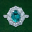 Edwardian Style Emerald Diamond Cluster Ring 1.9ct Emerald