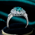 Edwardian Style Emerald Diamond Cluster Ring 1.9ct Emerald