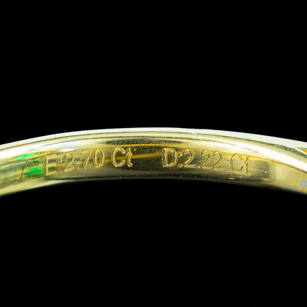 Edwardian Style Lab Grown Emerald Diamond Heart Trilogy Ring With Cert