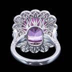 Edwardian Style Morganite Diamond Cluster Cocktail Ring 6.83ct Morganite With Cert