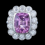 Edwardian Style Morganite Diamond Cluster Cocktail Ring 6.83ct Morganite With Cert