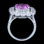Edwardian Style Morganite Diamond Cluster Cocktail Ring 6.83ct Morganite With Cert