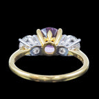Edwardian Style Morganite Diamond Trilogy Ring 1.91ct Pink Morganite With Cert 