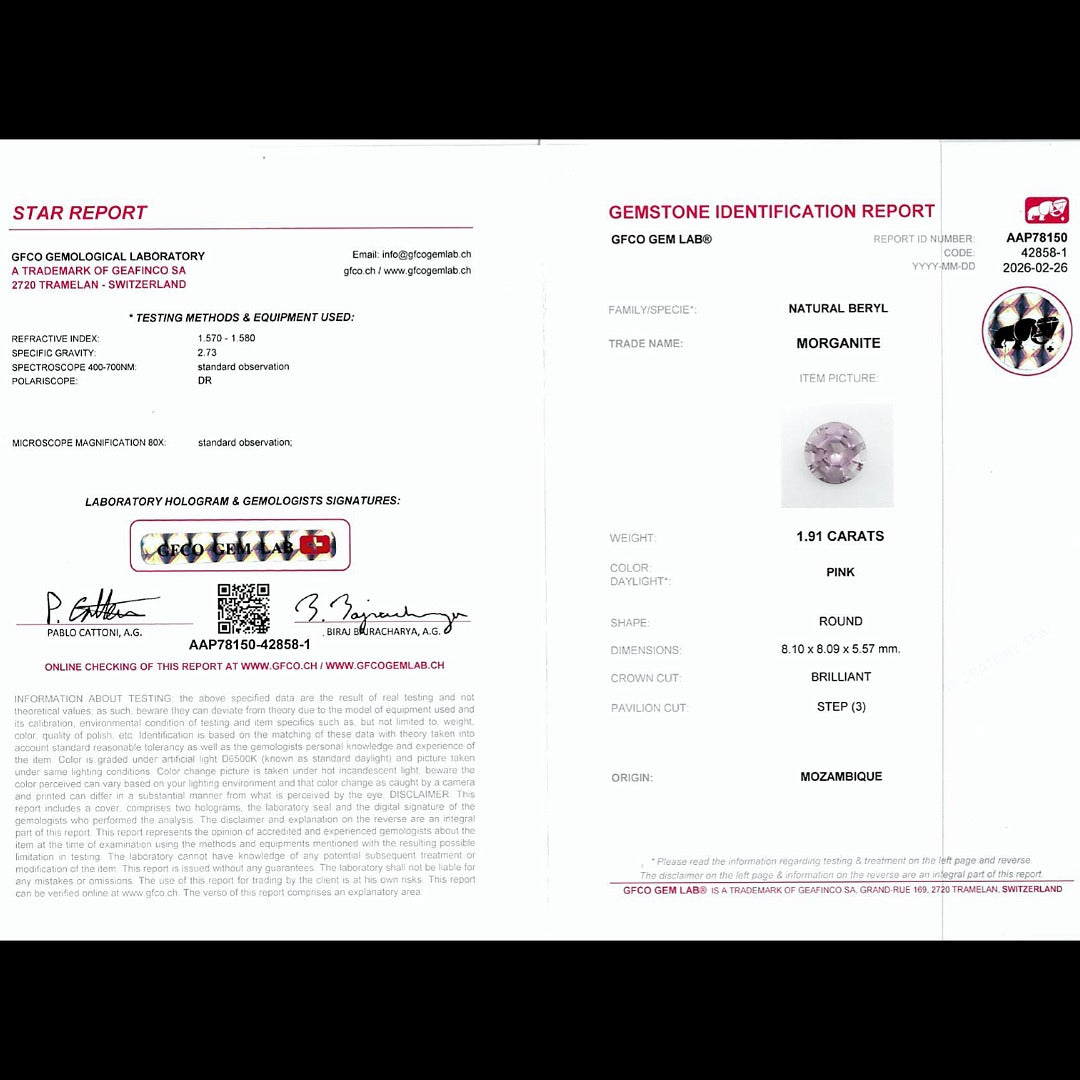 Edwardian Style Morganite Diamond Trilogy Ring 1.91ct Pink Morganite With Cert 