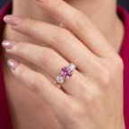 Edwardian Style Morganite Diamond Trilogy Ring 1.91ct Pink Morganite With Cert 