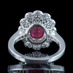 Edwardian Style Ruby Diamond Cluster Ring 2.05ct Burmese Ruby