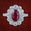 Edwardian Style Ruby Diamond Cluster Ring 2.05ct Burmese Ruby