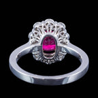 Edwardian Style Ruby Diamond Daisy Cluster Ring 1.67ct Ruby