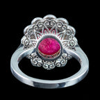 Edwardian Style Ruby Diamond Daisy Cluster Ring 3.22ct Ruby