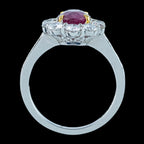 Edwardian Style Ruby Diamond Daisy Cluster Ring 2.12ct Ruby