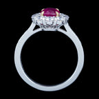 Edwardian Style Ruby Diamond Daisy Cluster Ring 1.67ct Ruby